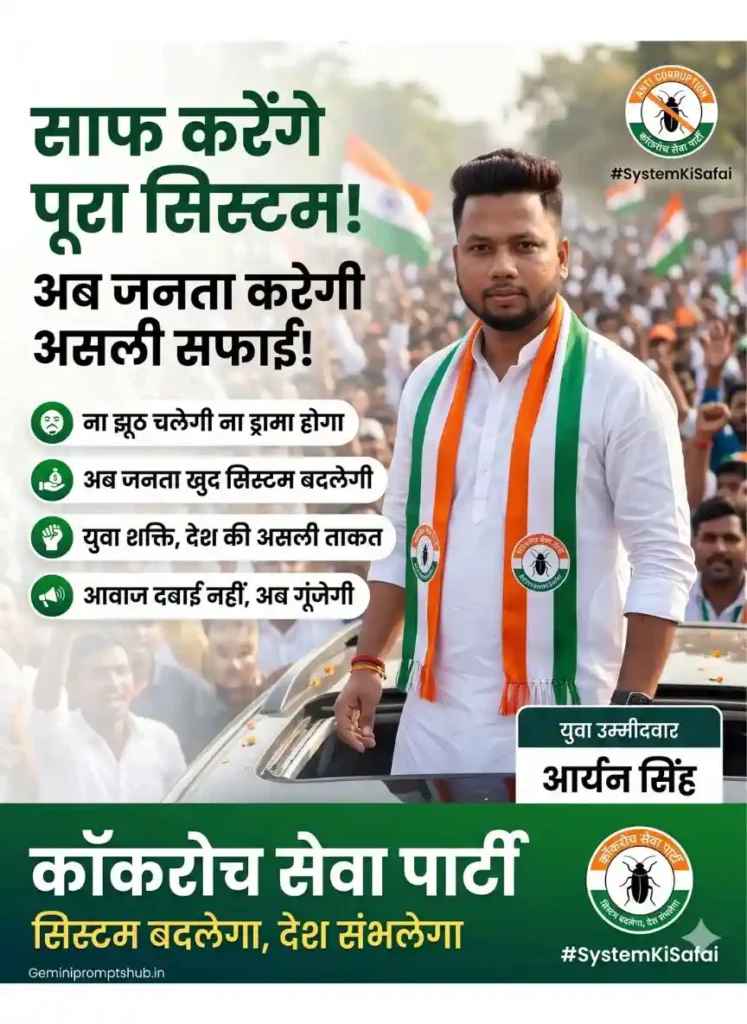 Cockroach Janta Party AI Prompt