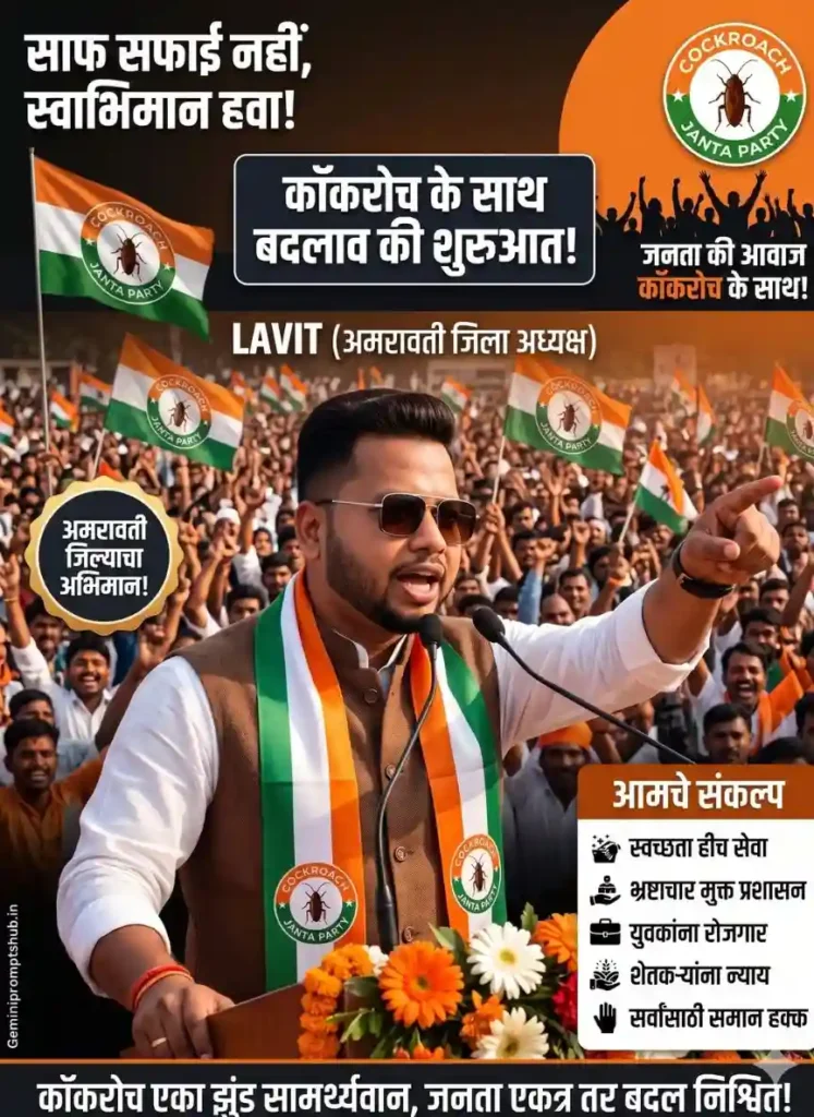 Cockroach Janta Party AI Prompt