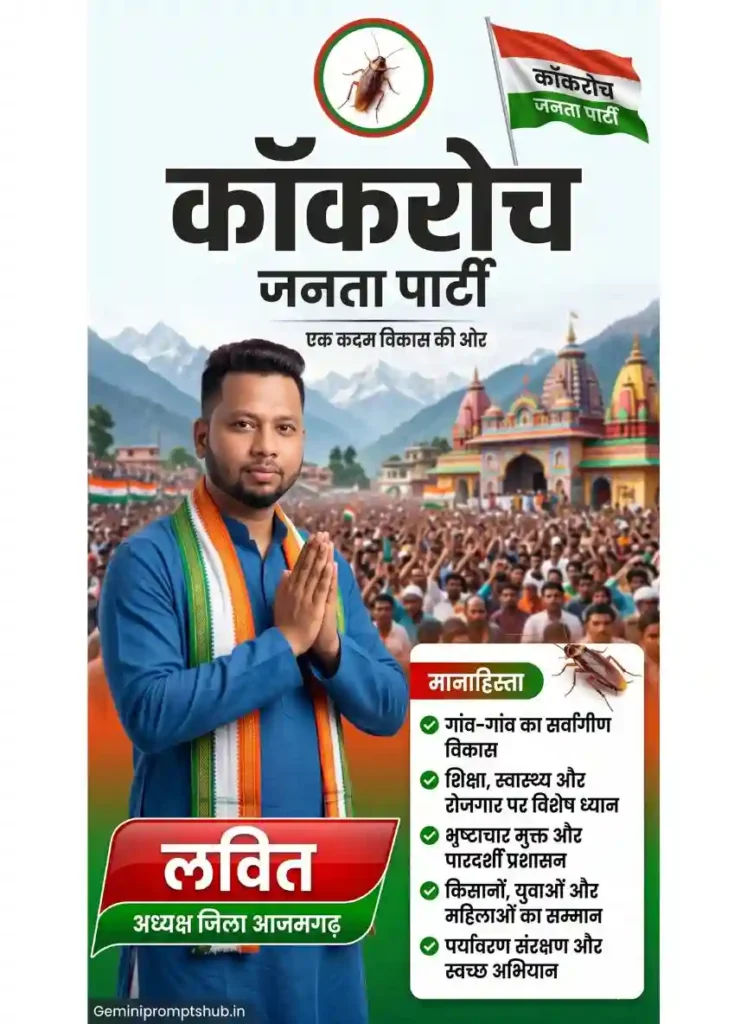 Cockroach Janta Party AI Prompt