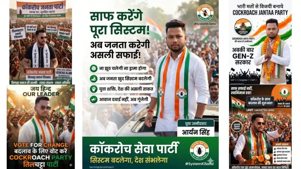 Cockroach Janta Party AI Prompt