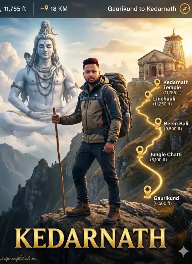Kedarnath Trip AI Photo Editing Prompts For Boys