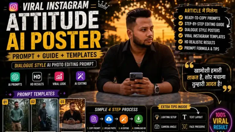 Viral Instagram Attitude AI Realistic Digital Poster Prompt